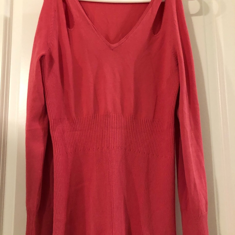 Cache Sweater Cutout Knit Top